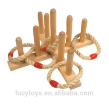 Wooden ring toss game for customizing